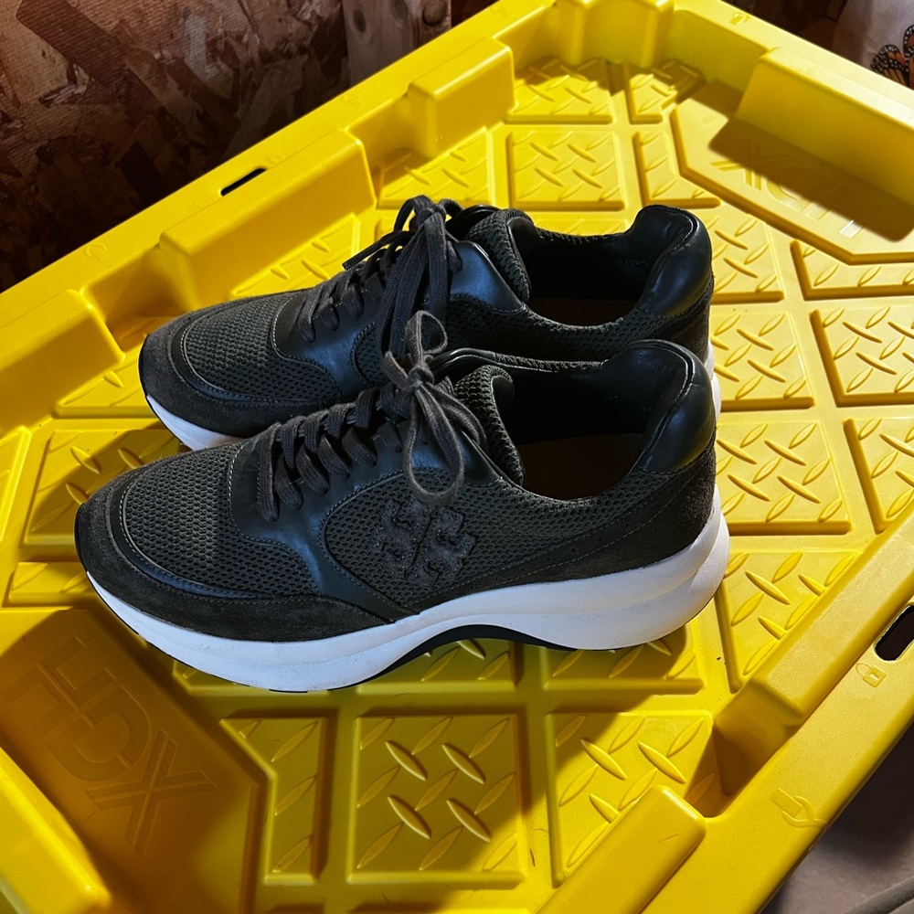 Tory Burch Green Mesh Athletic Sneakers